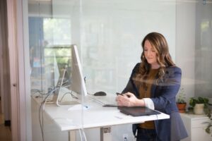 woman at a desk